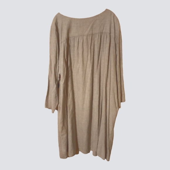 Vintage Gray Duster Dress Embroidered 3X - Picture 2 of 5